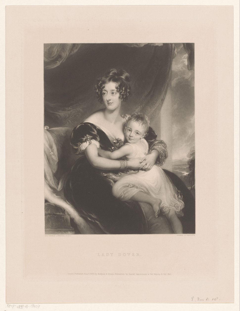Portrett av Georgiana Agar-Ellis Lady Dover (tittel på objekt) av George Henry Phillips