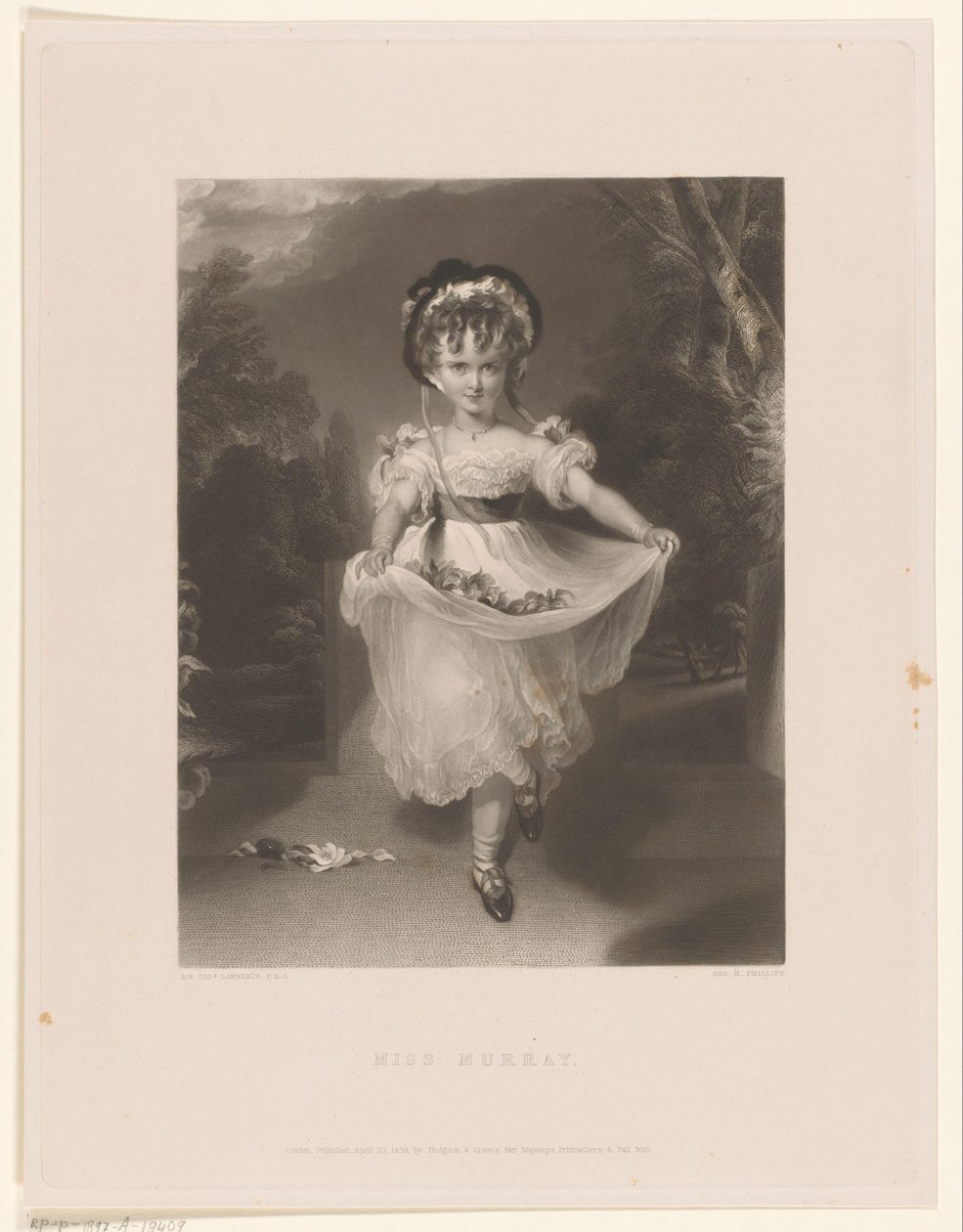 Portrett av Louisa Georgina Augusta Anne Murray Miss Murray (tittel på objekt) av George Henry Phillips
