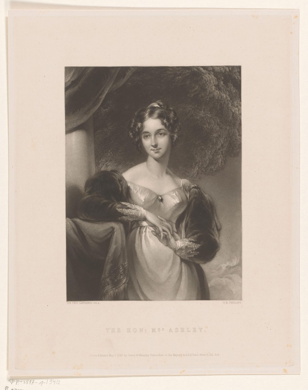 Portrett av Maria Anne Ashley The Hon. Mrs. Ashley (tittel på objekt) av George Henry Phillips