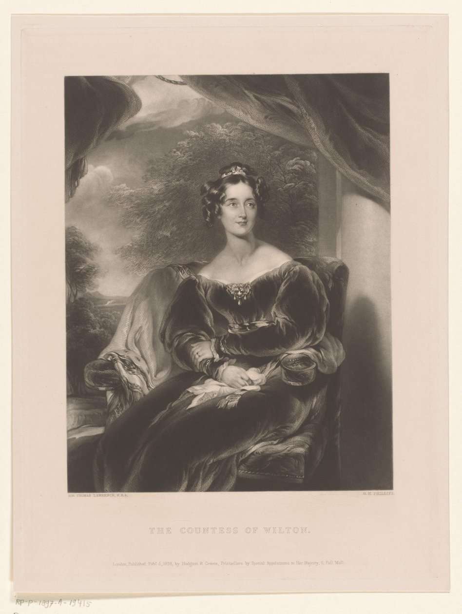 Portrett av Mary Margaret Stanley Grevinnen av Wilton (tittel på objekt) av George Henry Phillips