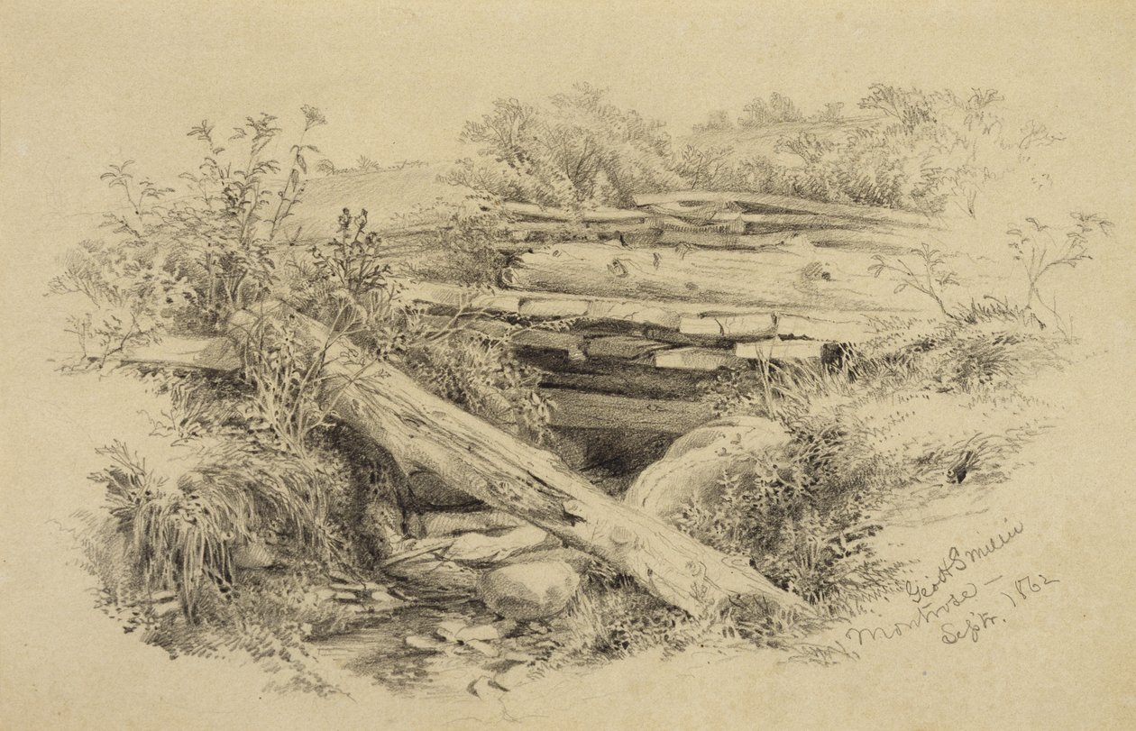 Montrose, New York, 1862 (grafitt på papir) av George Henry Smillie
