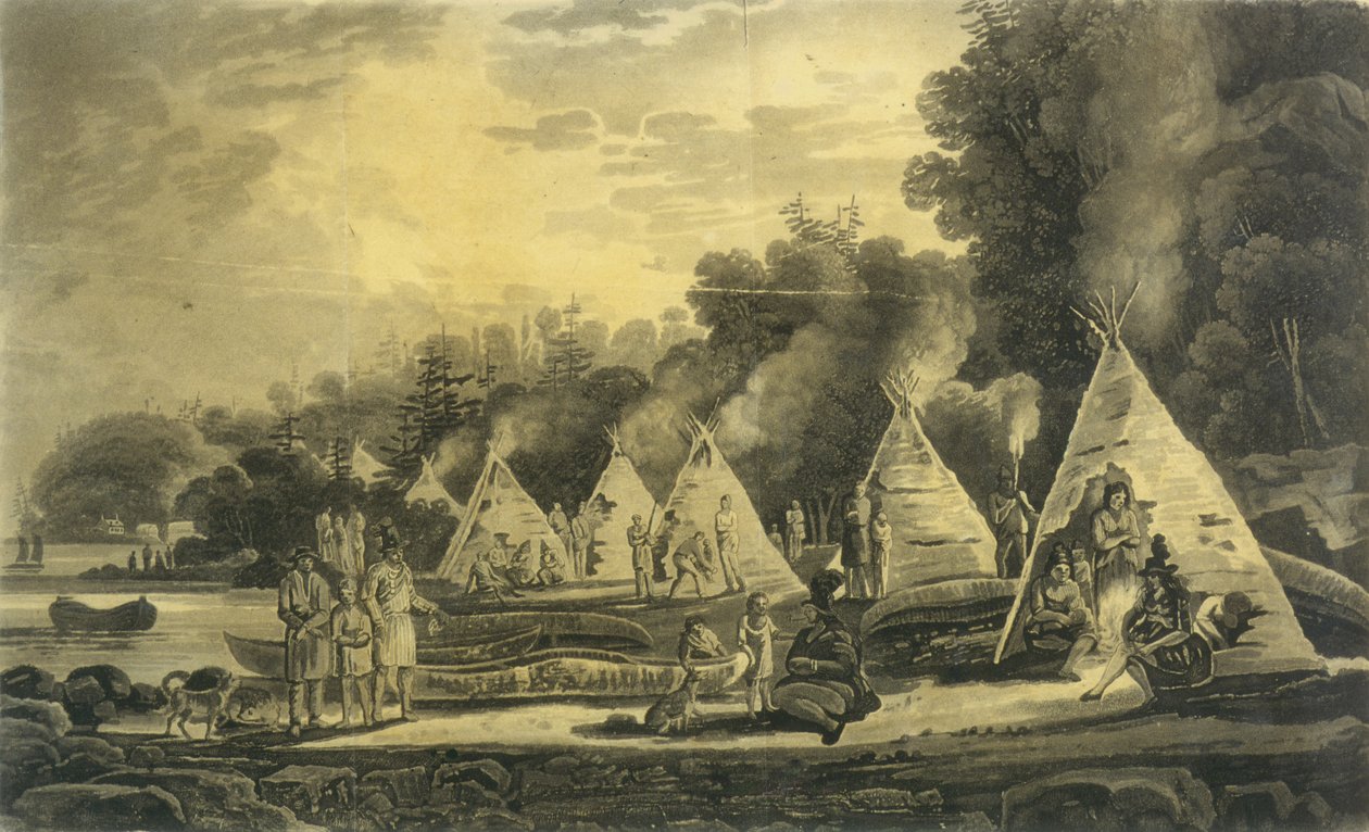 Leir for de domisilierte indianerne, 1807 av George Heriot