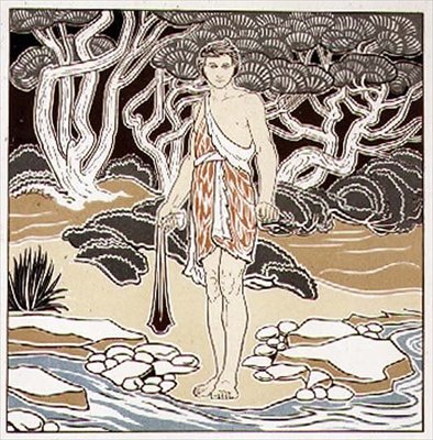 David, tegneserie for sgraffito-dekorasjon, fra Vol XIII av magasinet The Studio, pub. 1898 av George Heywood Maunoir Sumner