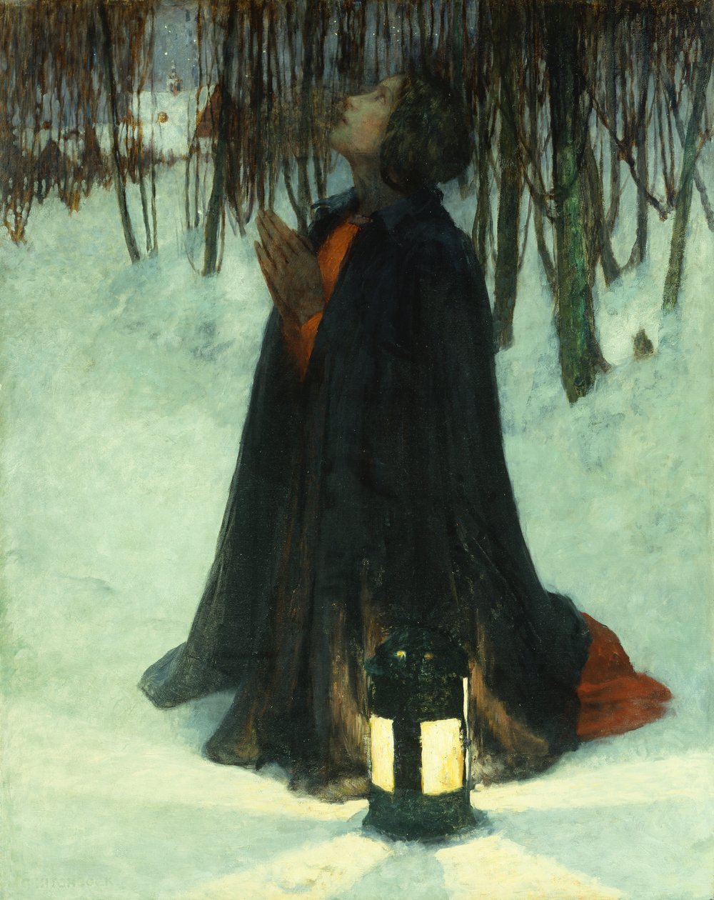 En drøm om jul (olje på lerret) av George Hitchcock