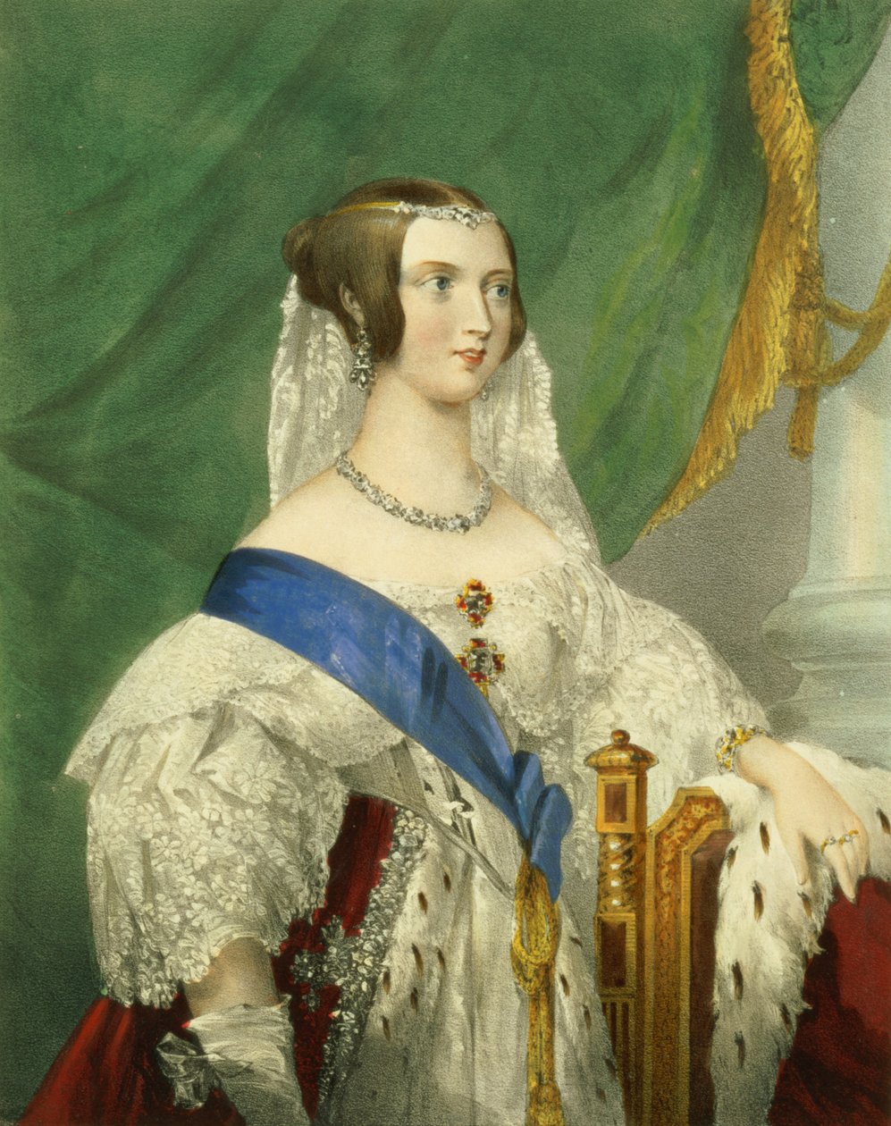 Hennes nådigste majestet, dronning Victoria (1819-1901) gravert av James Henry Lynch (fl.1815-68) av George Howard
