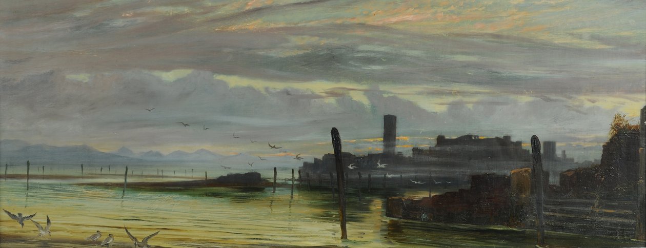 Skumring i lagunene nær Venezia, 1875-85 av George Howard