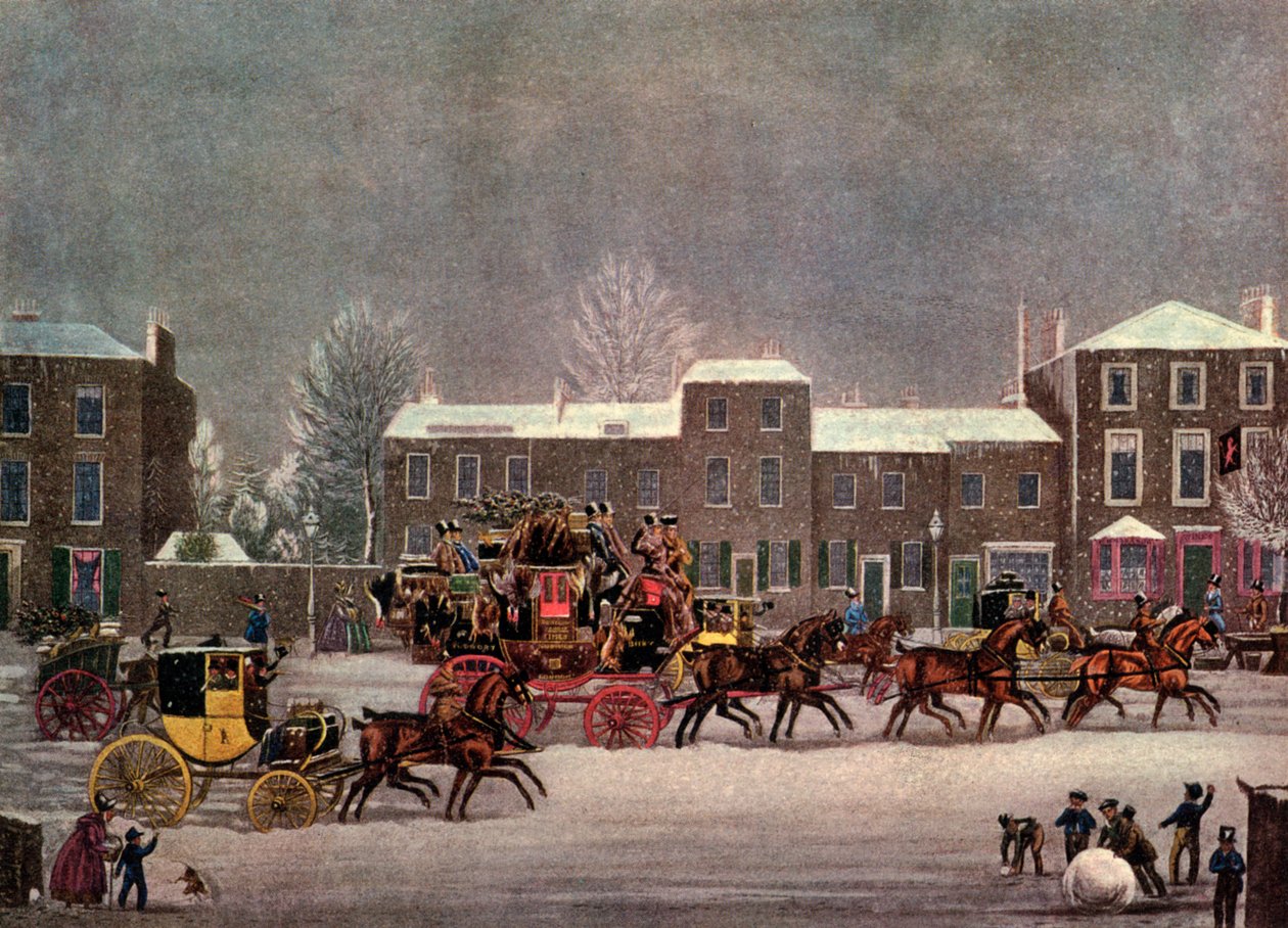 Tilnærming til jul, 1800-tallet 1927. av George Hunt
