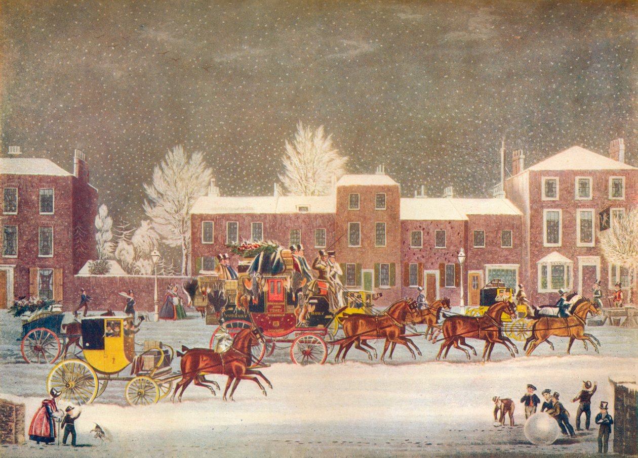 Tilnærming til jul, c1800-tallet av George Hunt