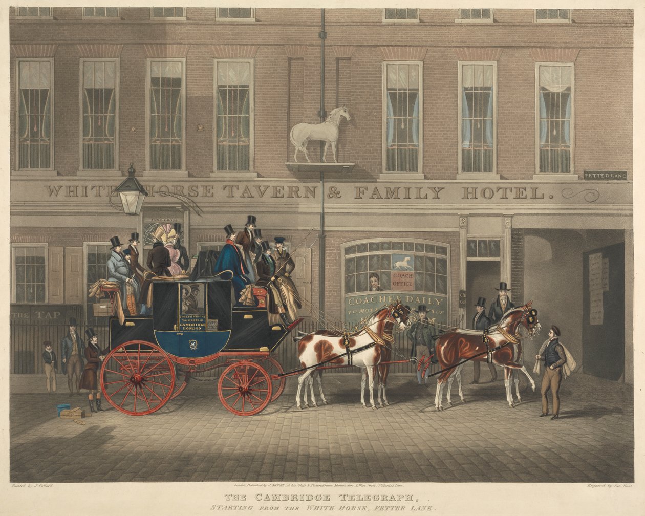 Coaching: The Cambridge Telegraph, Starting from the White Horse av George Hunt