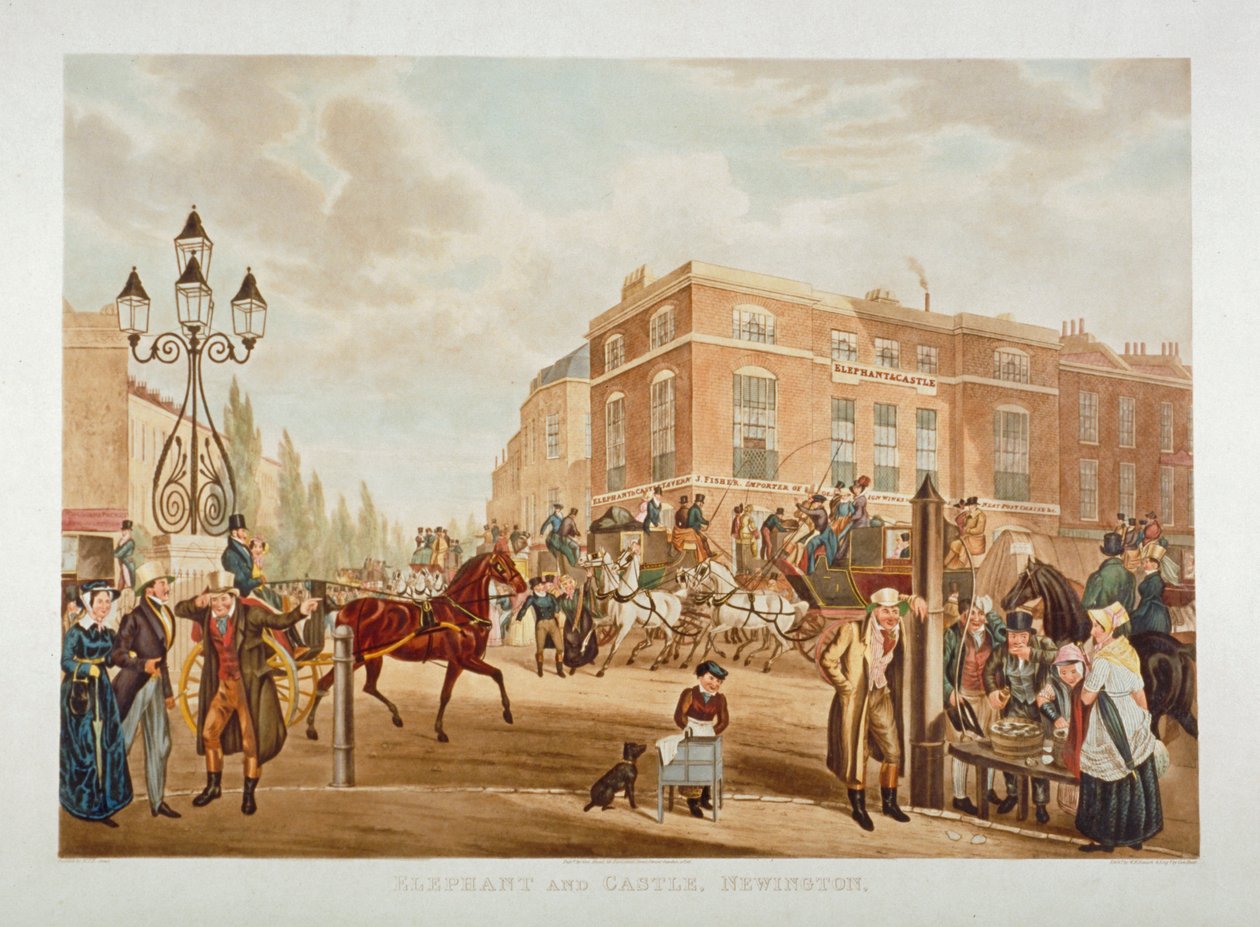 The Elephant and Castle Inn, Newington Butts, Southwark, London, 1826 av George Hunt