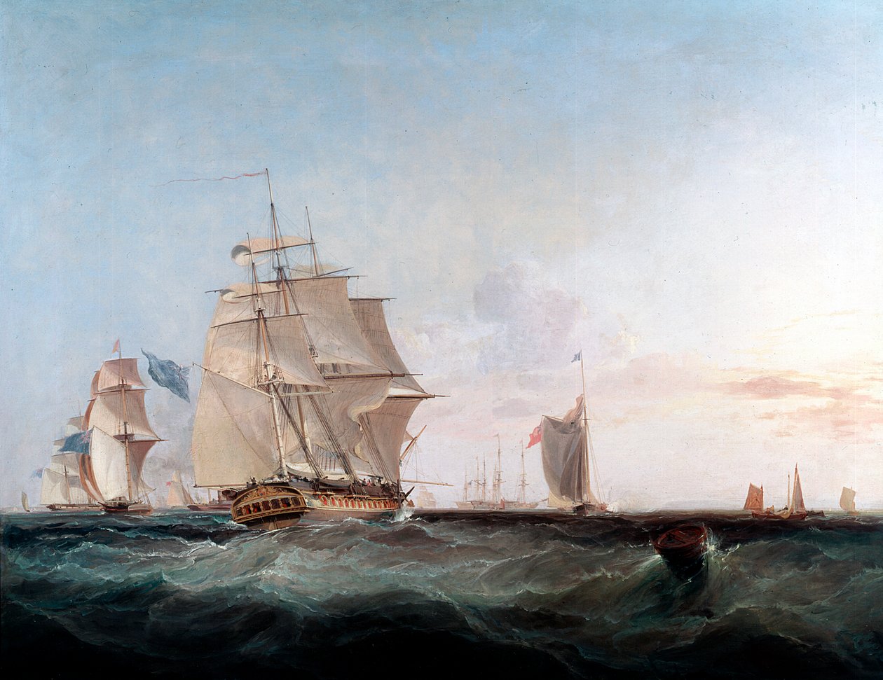Handelsmenn og annen skipsfart i Den engelske kanal, 1800-tallet av George Hyde Chambers