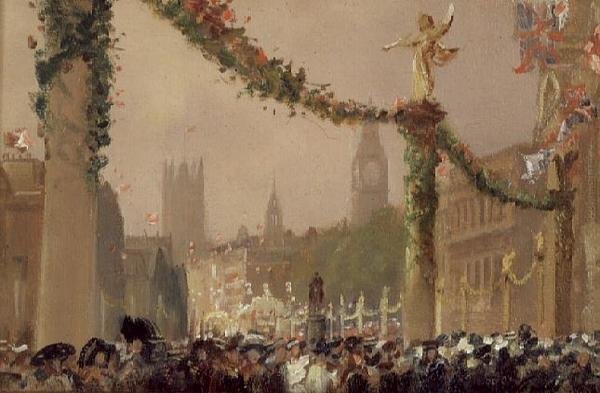 Dekorasjoner i Whitehall for kroningen av kong George V av George Hyde Pownall