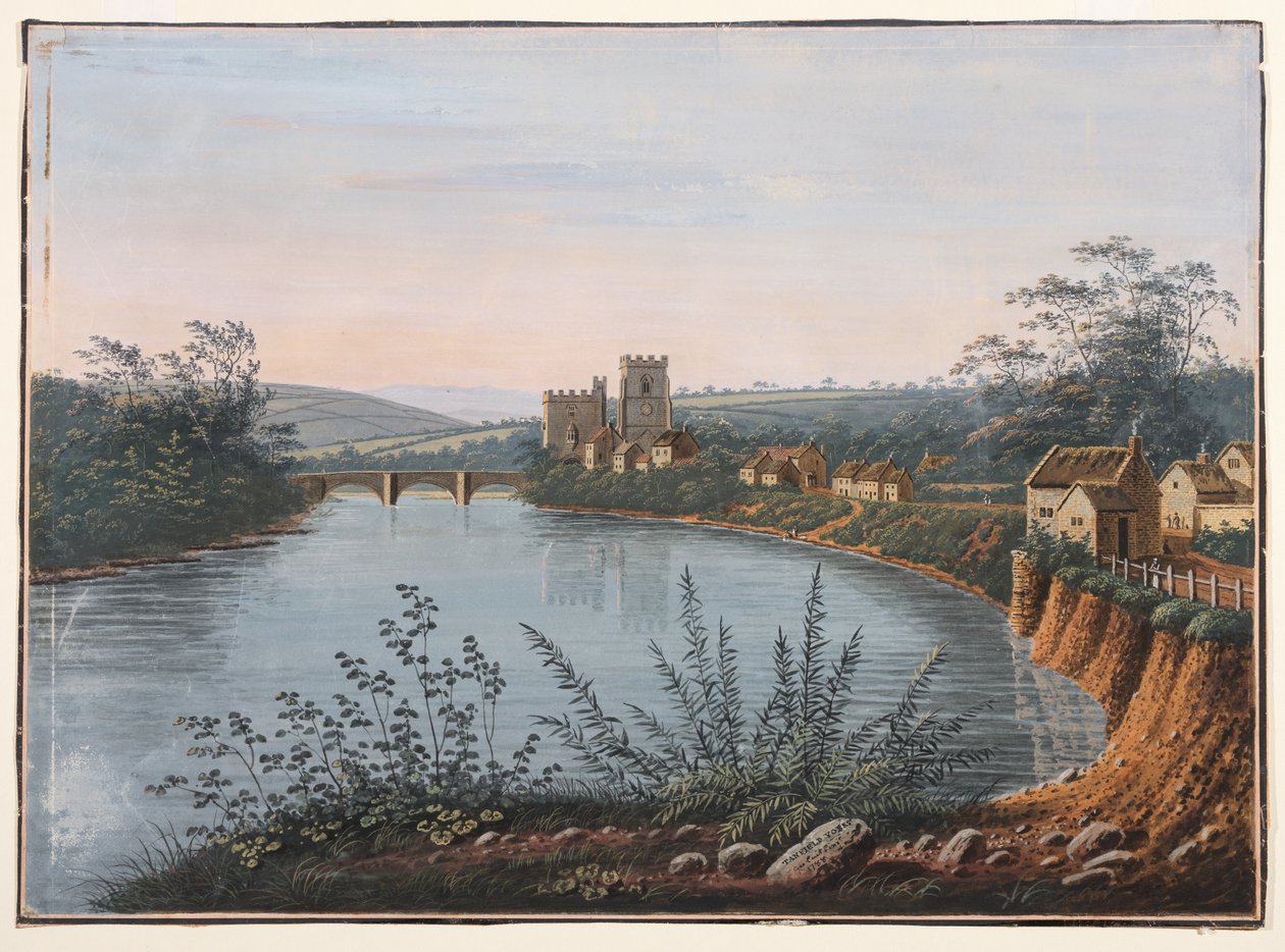 West Tanfield ved elven Ure, Yorkshire av George I Cuitt