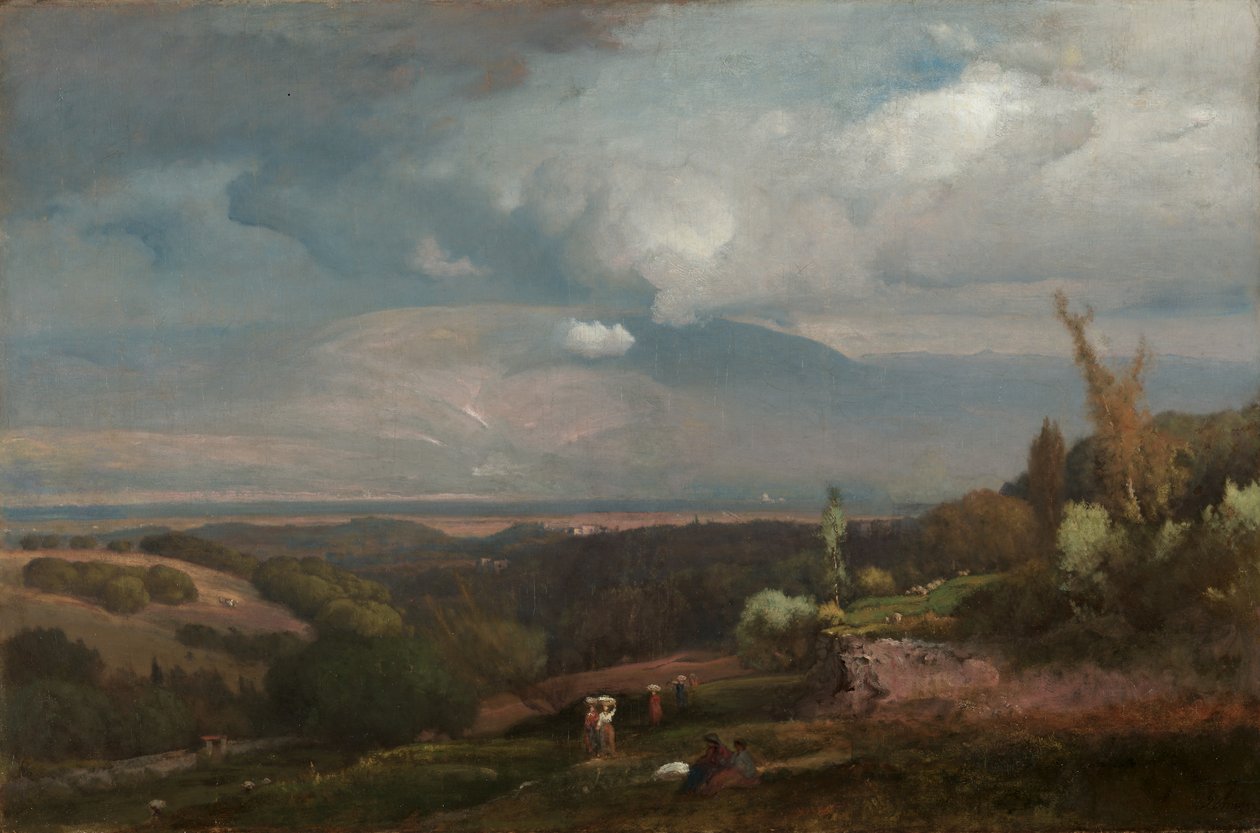 Nærmer seg storm fra Alban Hills av George Inness
