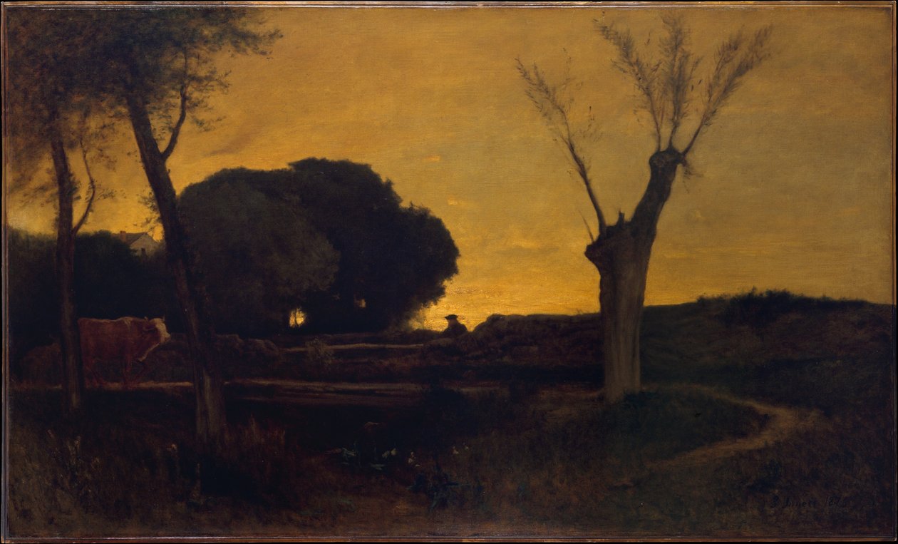 Kveld i Medfield, Massachusetts av George Inness