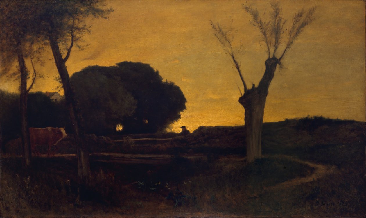 Kveld i Medfield, Massachusetts, 1875. av George Inness