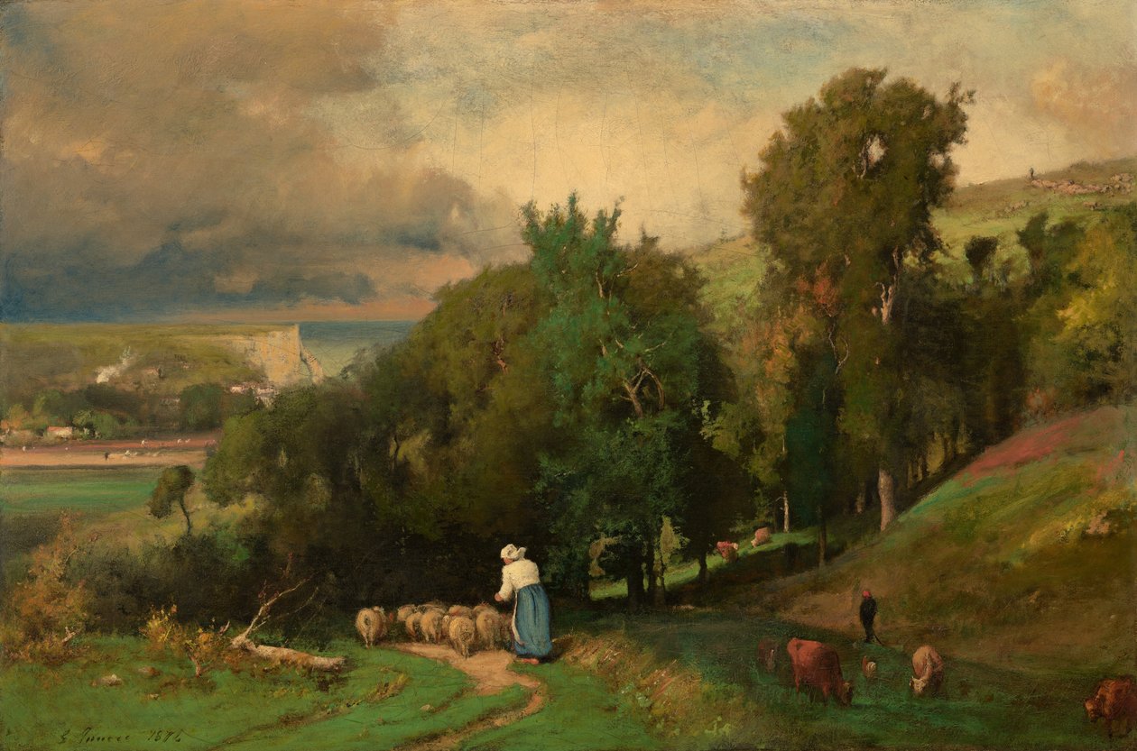 Åsside ved Étretat av George Inness
