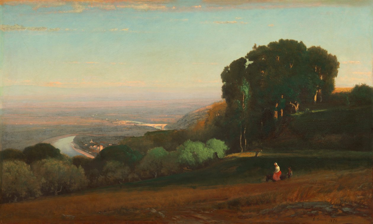Utsikt over Tiberen nær Perugia, 1872-1874. av George Inness