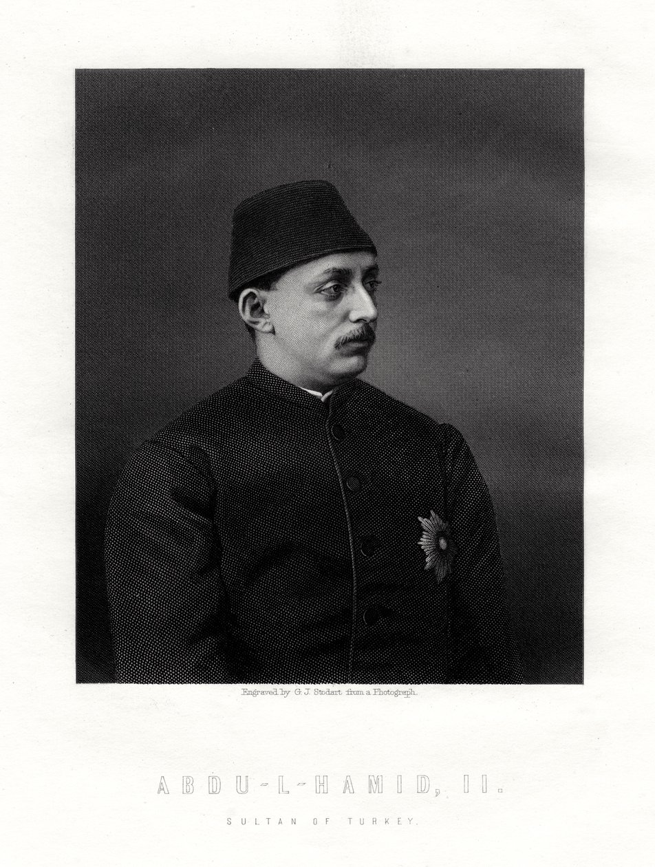 Abd-ul-Hamid II, siste sultan fra det osmanske riket, 1800-tallet. av George J. Stodart
