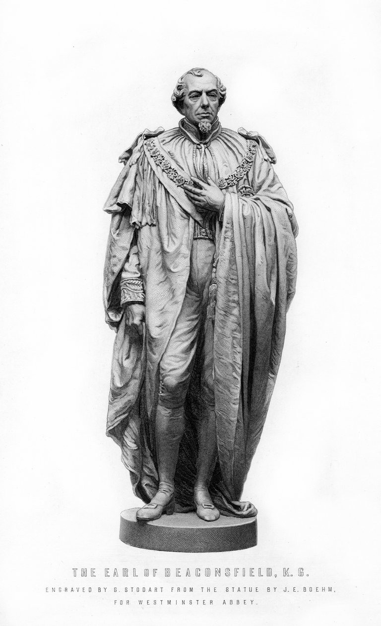 Benjamin Disraeli, 1st Earl of Beaconsfield, engelsk statsmann og litterær skikkelse, 1881. av George J. Stodart