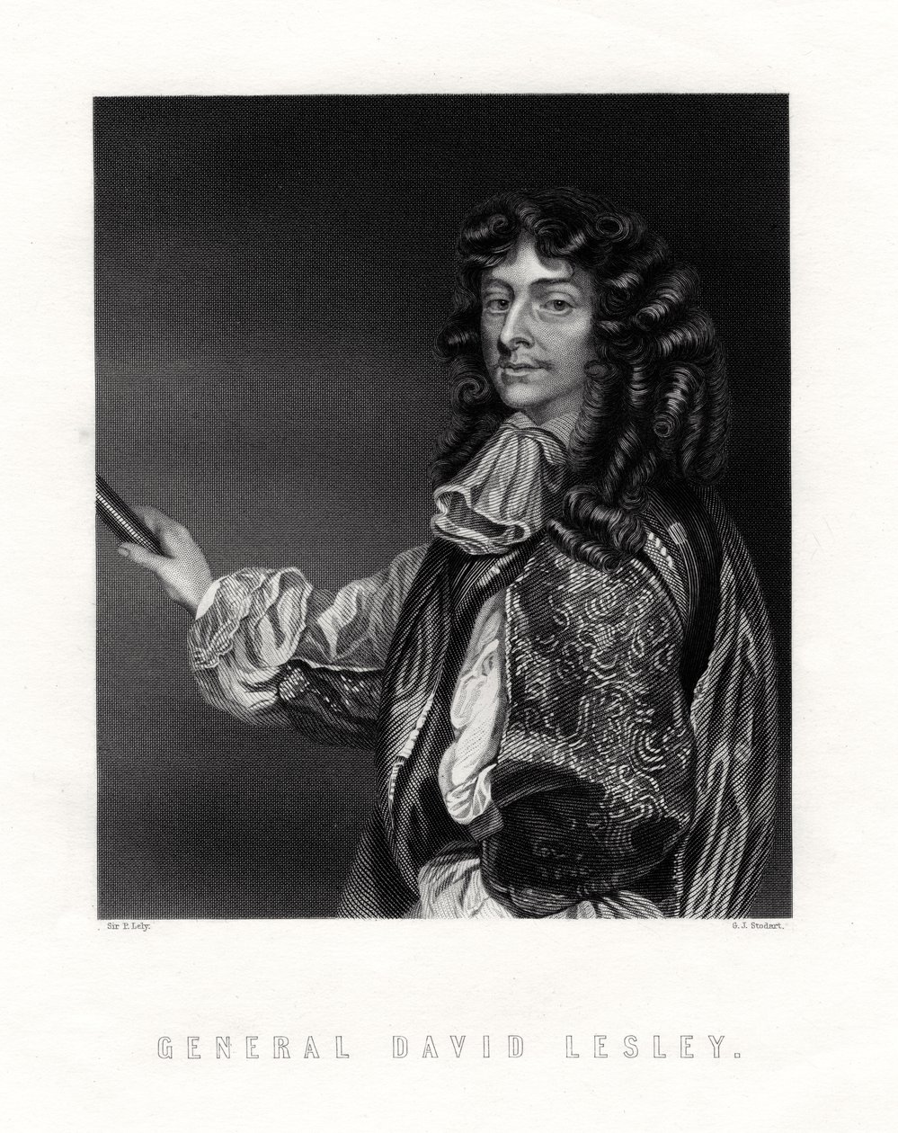 David Leslie, Lord Newark, kavalerioffiser og general i den engelske borgerkrigen, 1800-tallet av George J. Stodart
