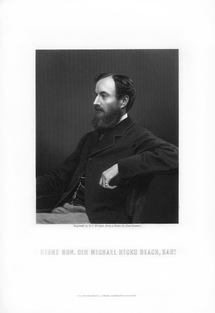 Michael Edward Hicks Beach, 1st Earl St Aldwyn, engelsk statsmann, 1881. av George J. Stodart