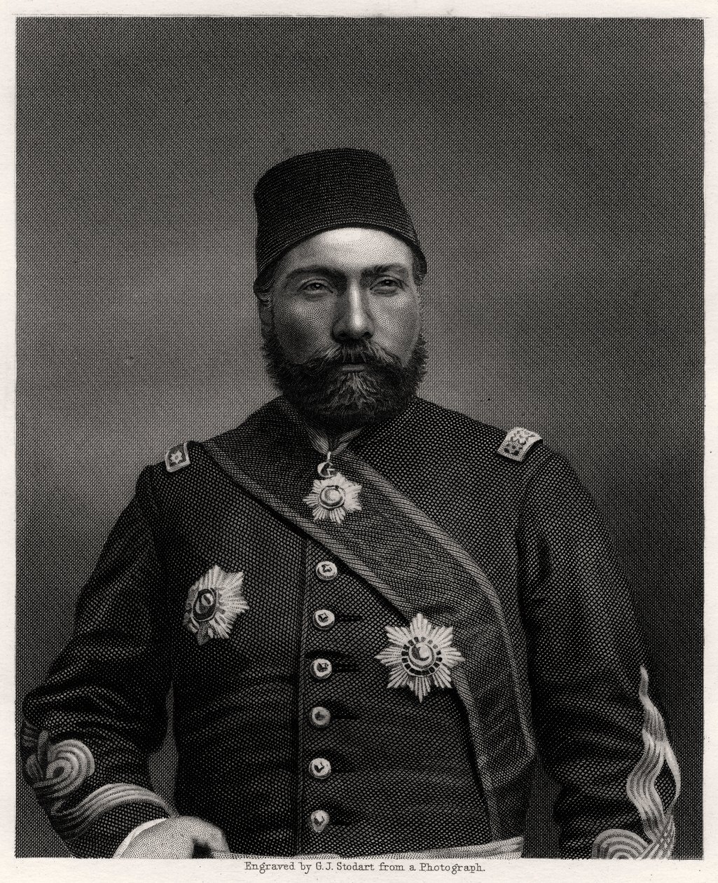 Osman Nuri Pasha, feltmarskalk av det osmanske riket, 1800-tallet av George J. Stodart