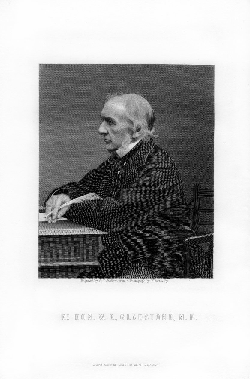William Ewart Gladstone , statsmann og statsminister i det britiske liberale partiet, 1893. av George J. Stodart