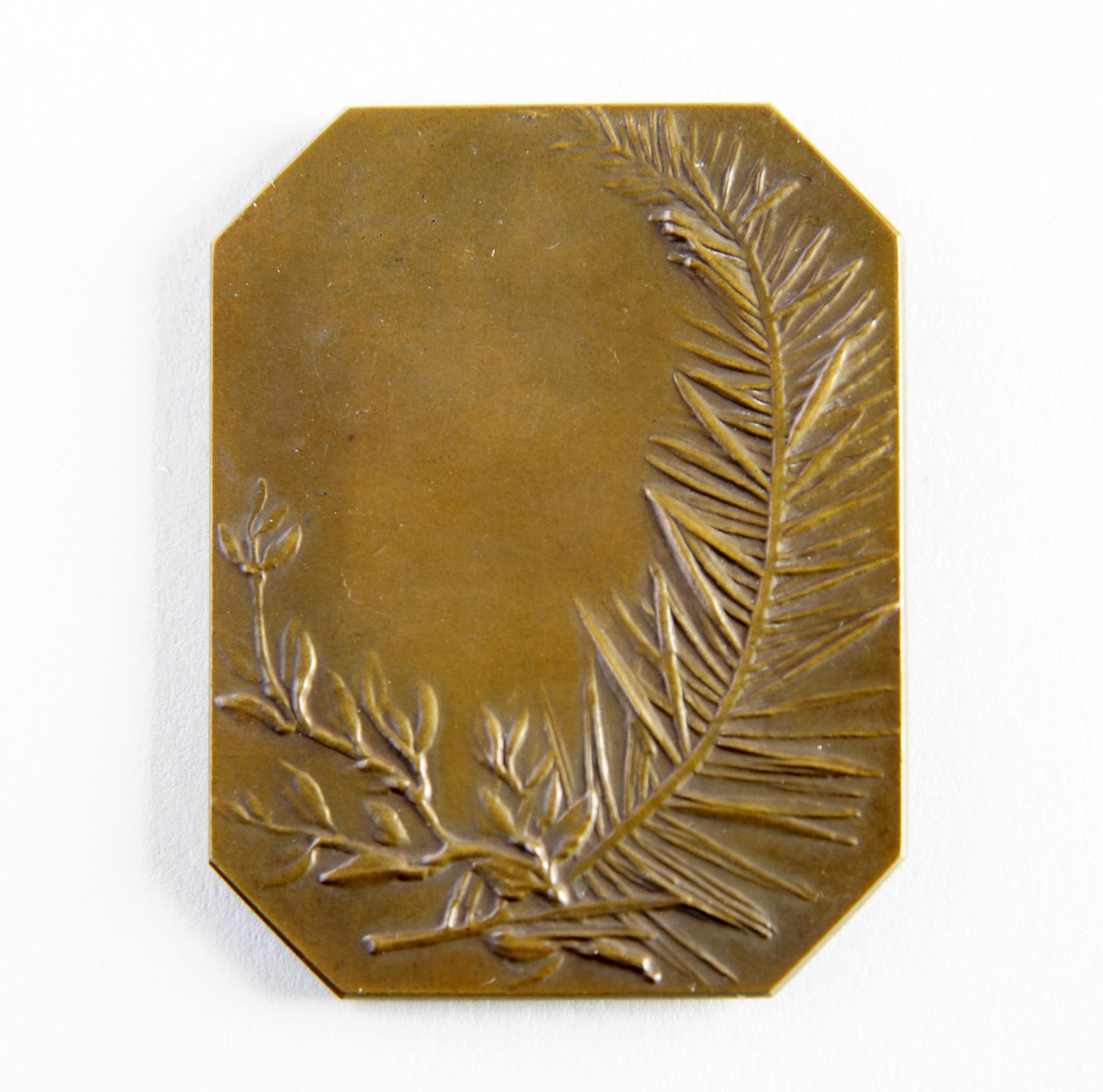 Åttekantet plakett (bronse) av George James Frampton
