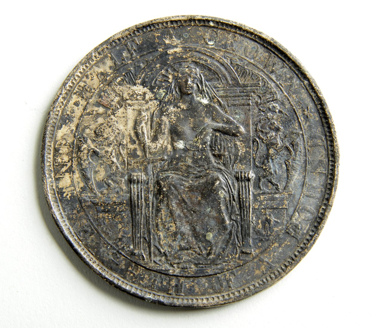 Prøvestøp for en mynt (metall) av George James Frampton