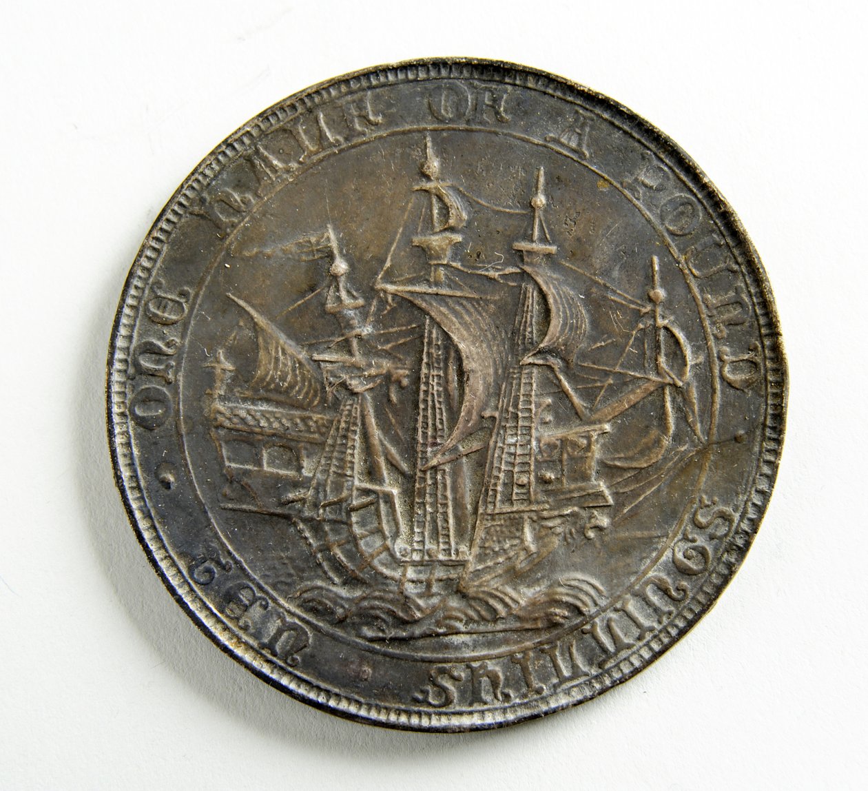 Prøvestøp for en mynt (forsølvet metall) av George James Frampton