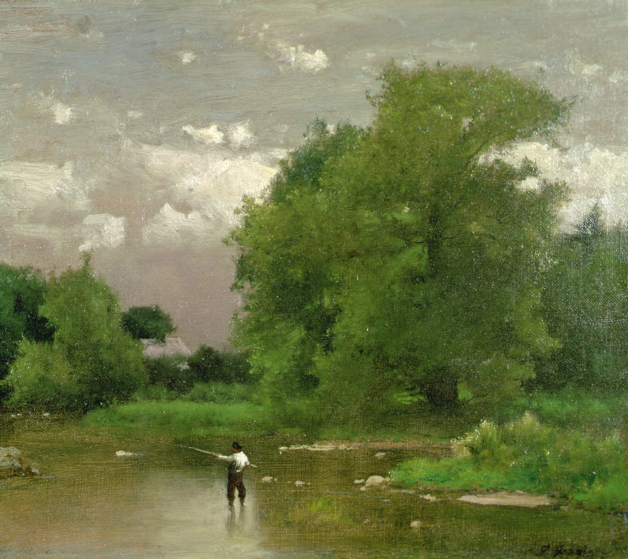 Pampton, New Jersey (olje på lerret) av George Jnr. Inness