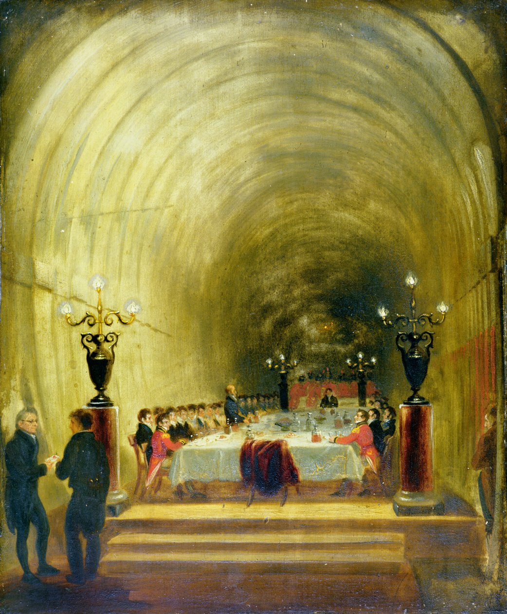Bankett i Thames Tunnel, ca. 1827 av George Jones