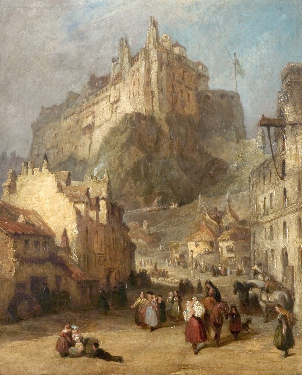 Edinburgh Castle fra Grass Market, Skottland av George Jones