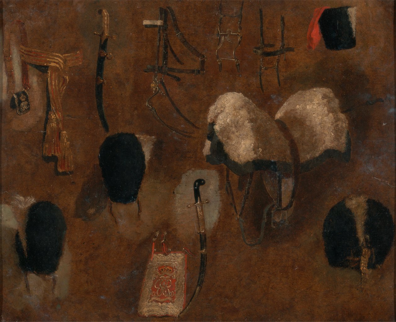 Studies of Military Accoutrements: en studie for `The Battle of Waterloo' av George Jones