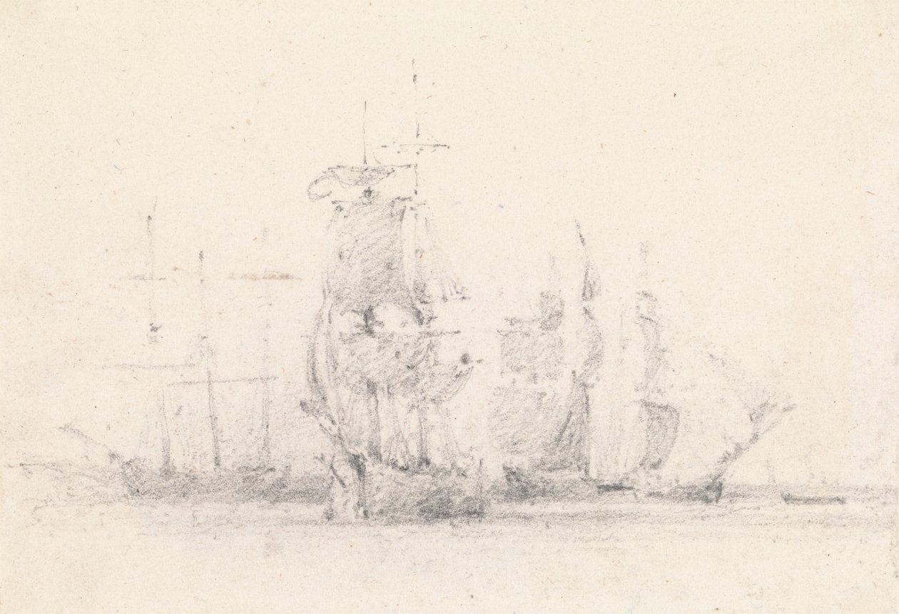 Studie av seilskuter av George Jones
