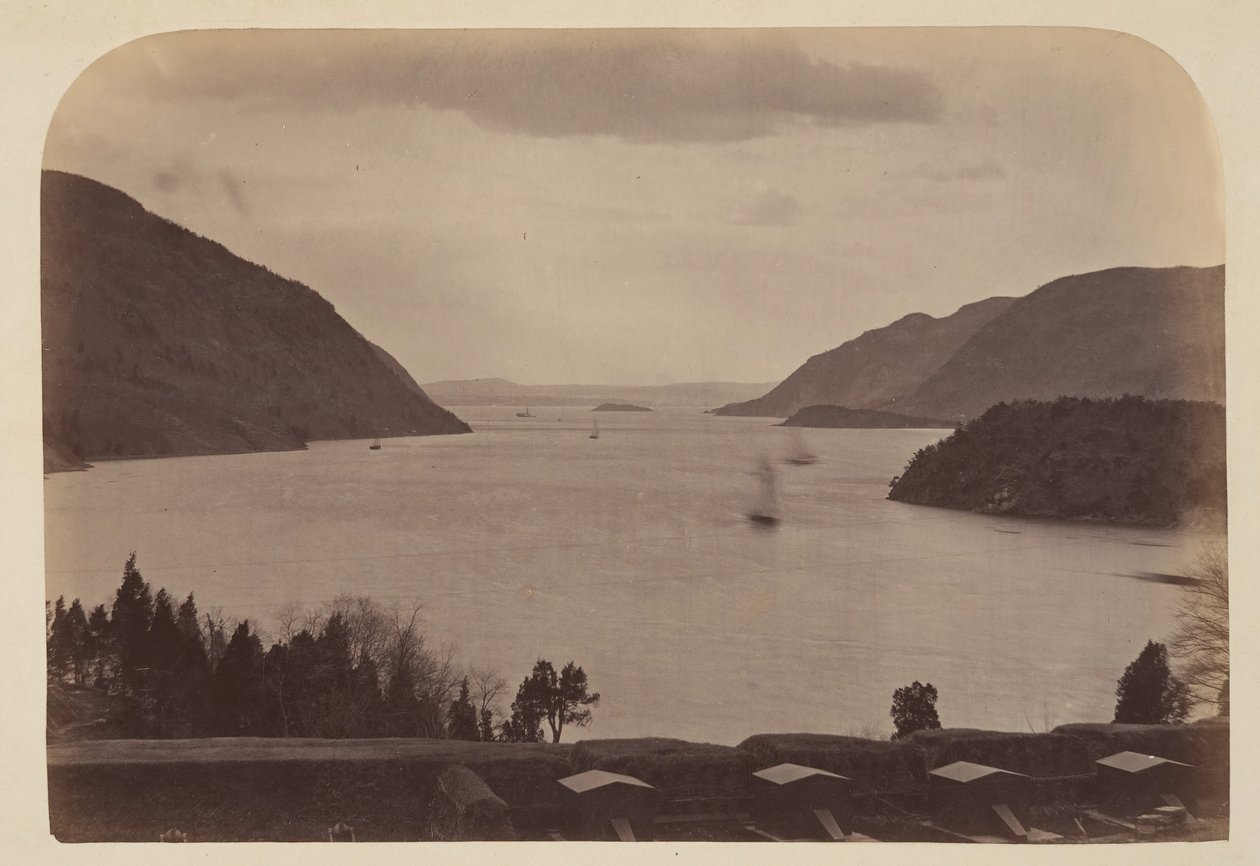 Hudson River sett fra United State Military Academy i West Point, New York, 1867. av George K Warren