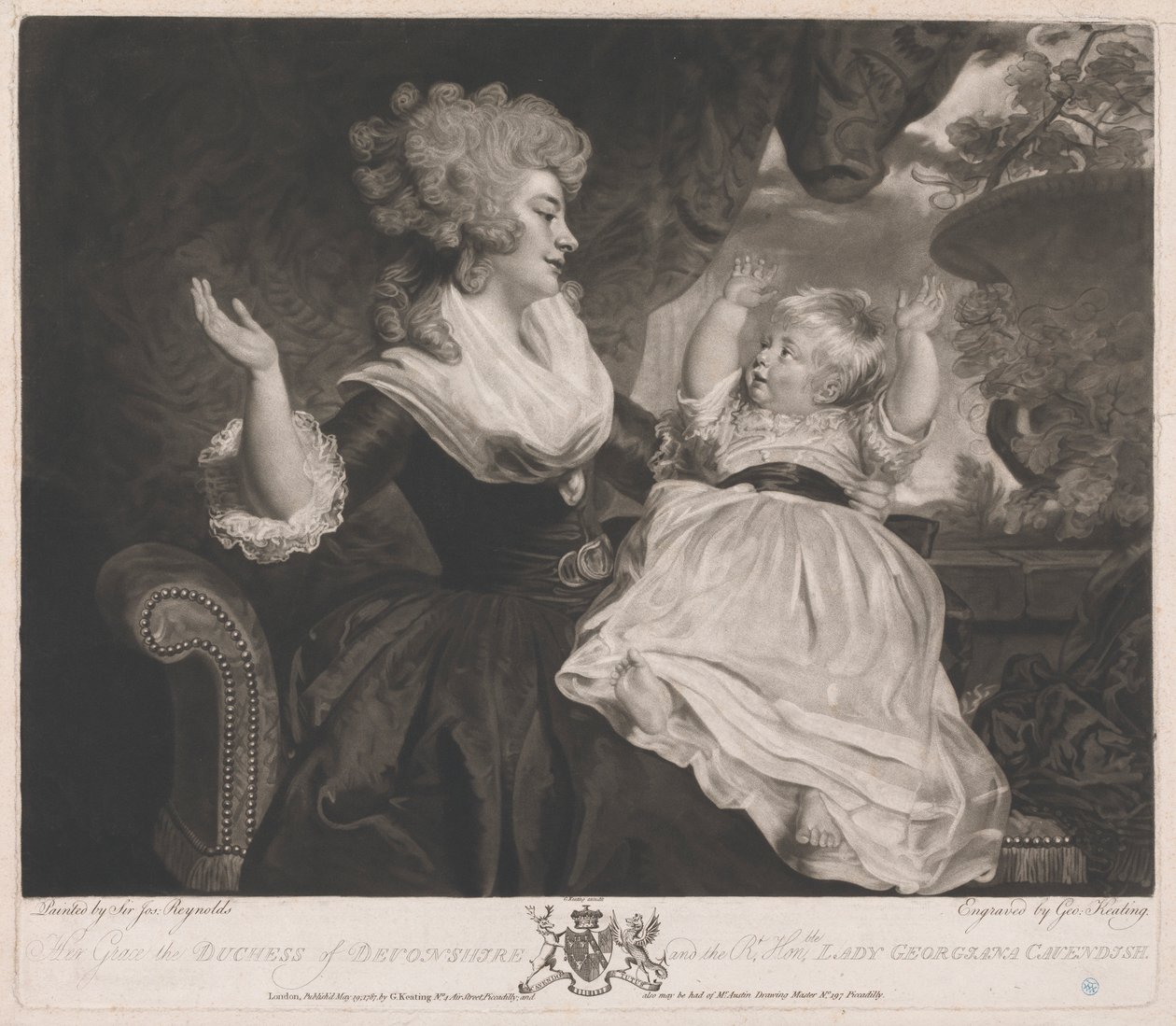 Hennes nåde, hertuginnen av Devonshire, og Rt Honble Lady Georgiana Cavendish av George Keating