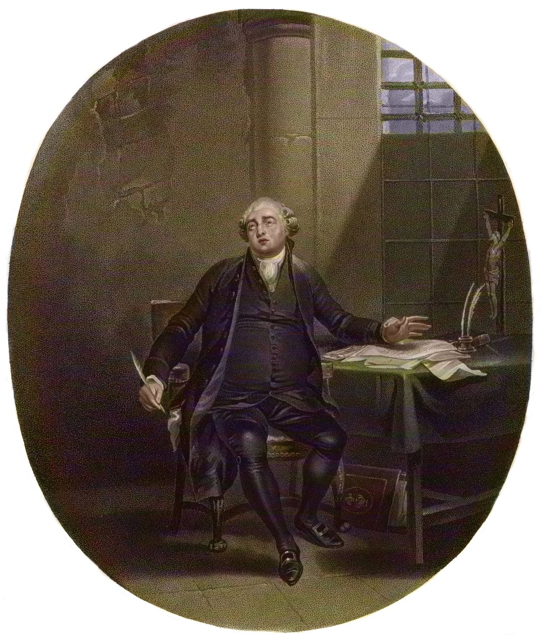 Ludvig XVI (1754-93 i tempelet 1792 - Ludvig XVI, konge av Frankrike av George Keating