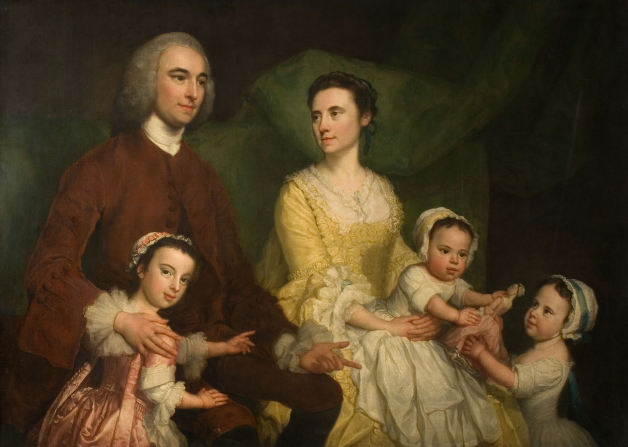 Dr Samuel Wathen med sin kone og barn, 1755. av George Knapton