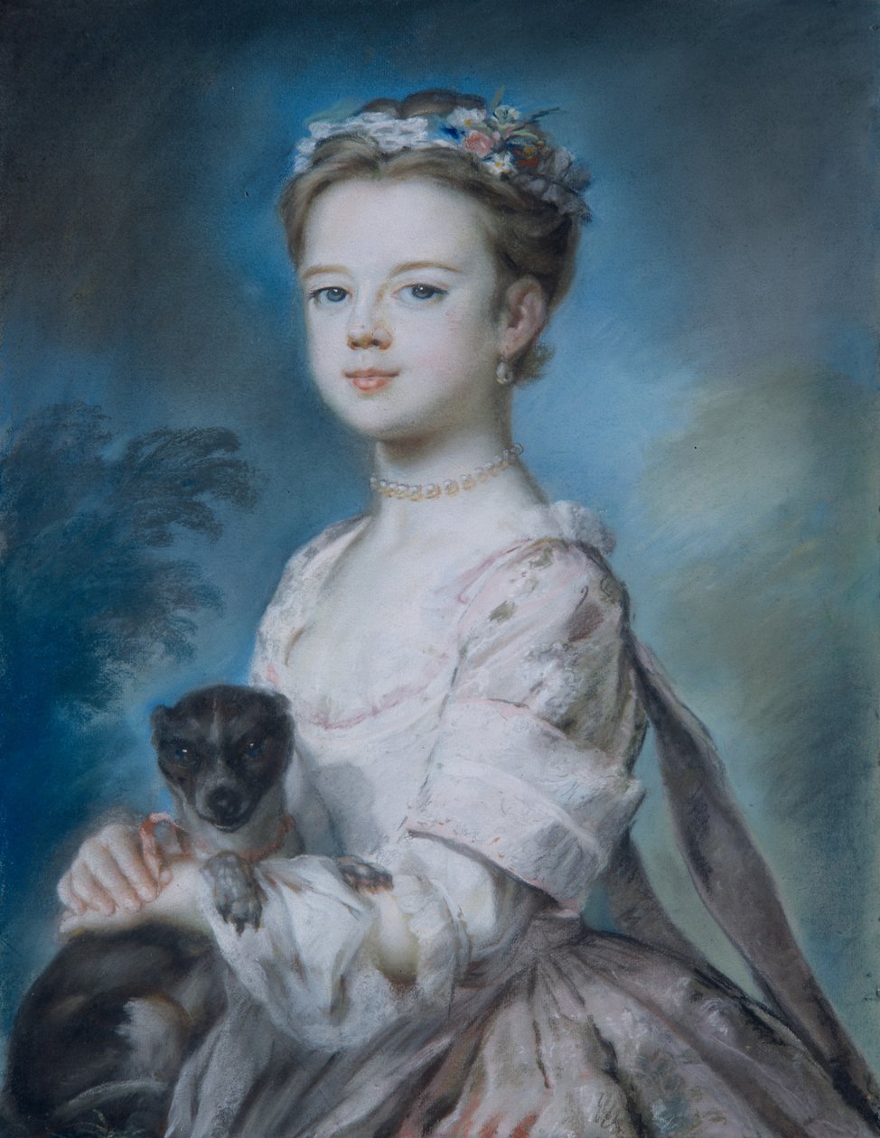 Portrett av Lady Charlotte Boyle (pastell på papir) av George Knapton