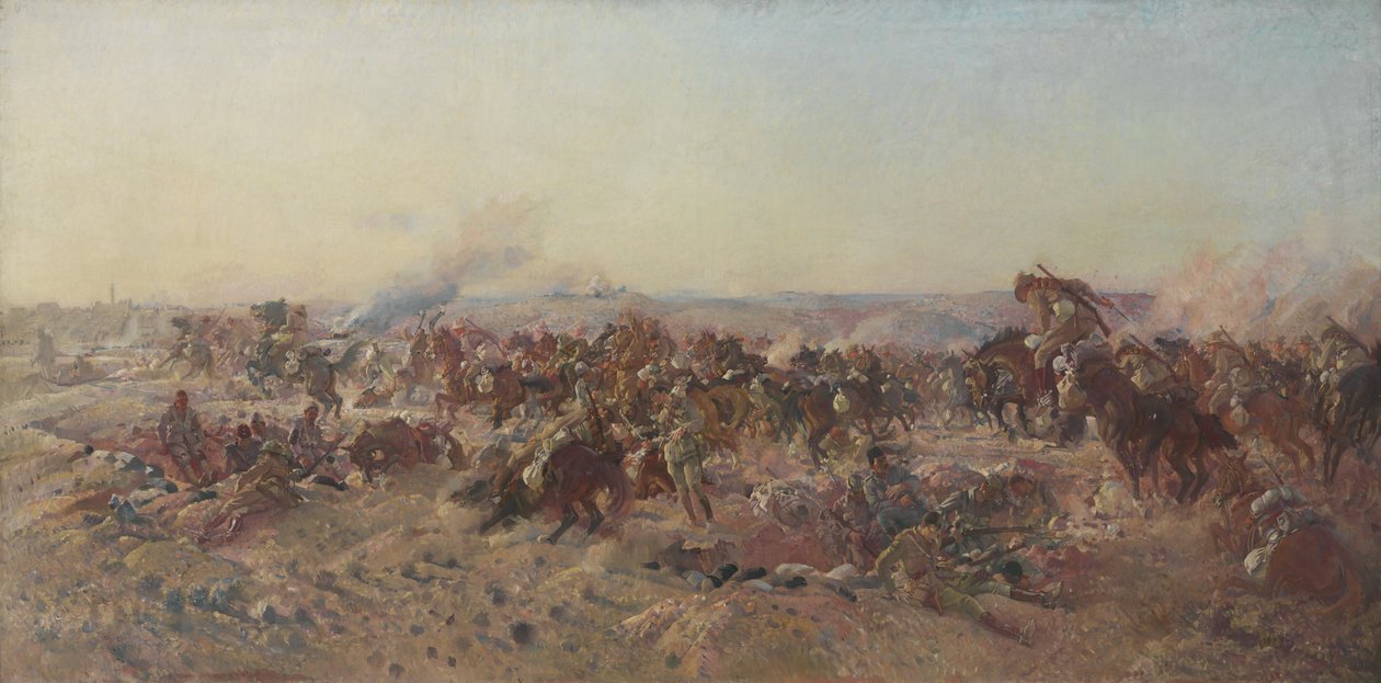 Anklagen for den australske lette hesten ved Beersheba av George Lambert