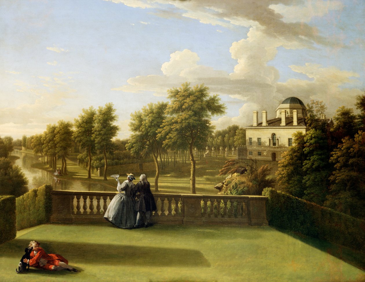 Utsikt fra Cascade Terrace, Chiswick (olje på lerret) av George Lambert
