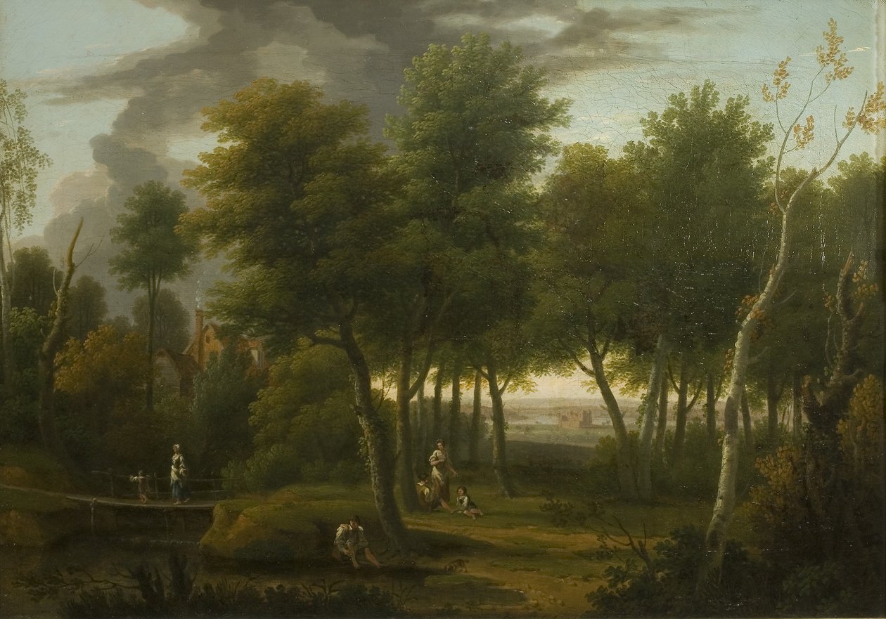 Treaktig landskap av George Lambert