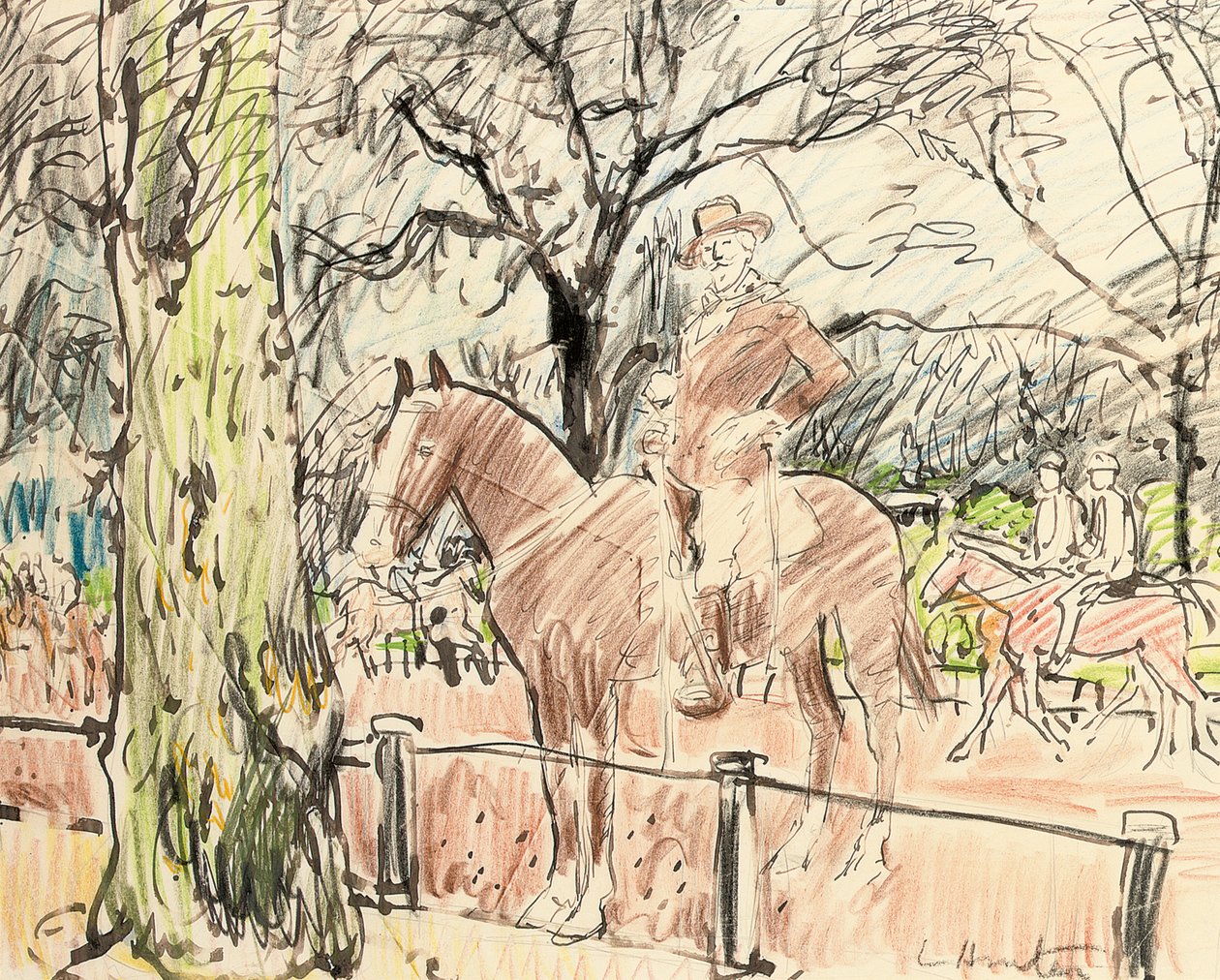 Don Roberto Cunninghame Graham i Rotten Row, Hyde Park av George Leslie Hunter