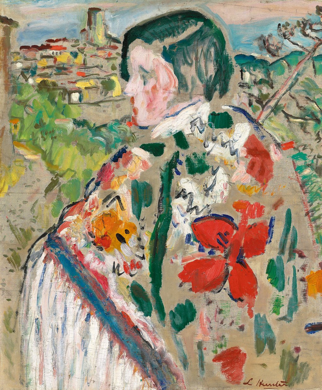 Jente i et sjal, av George Leslie Hunter