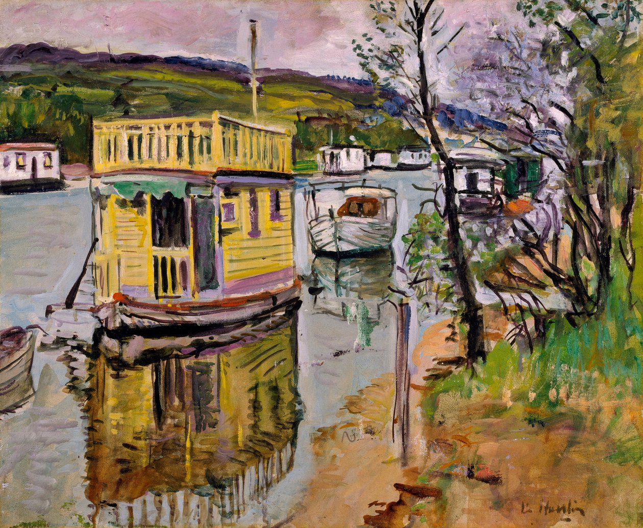 Husbåter, Loch Lomond (olje på lerret) av George Leslie Hunter