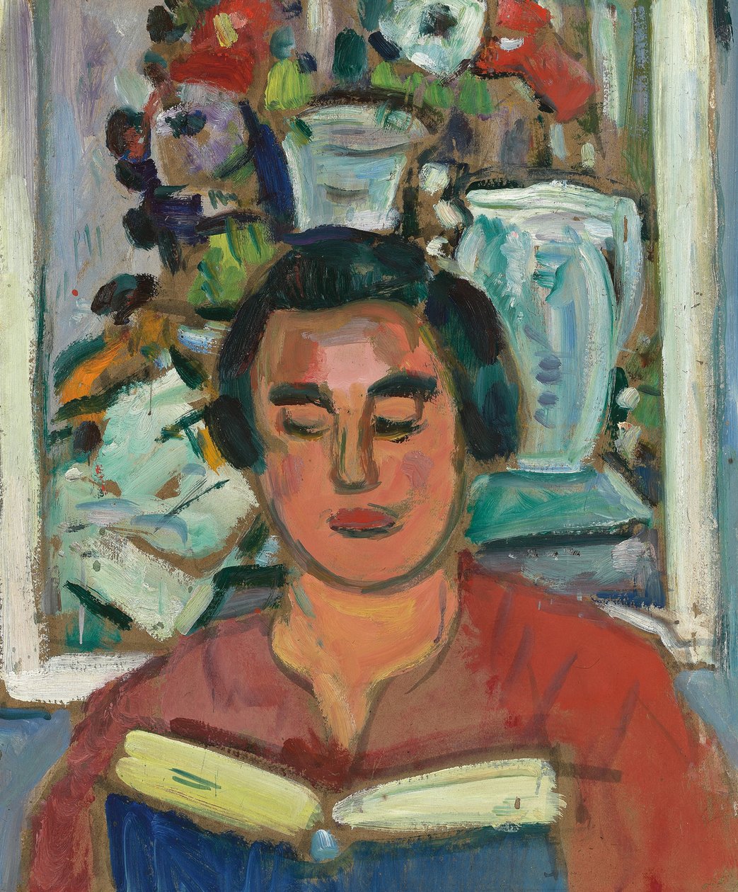 Maleri og bok av George Leslie Hunter