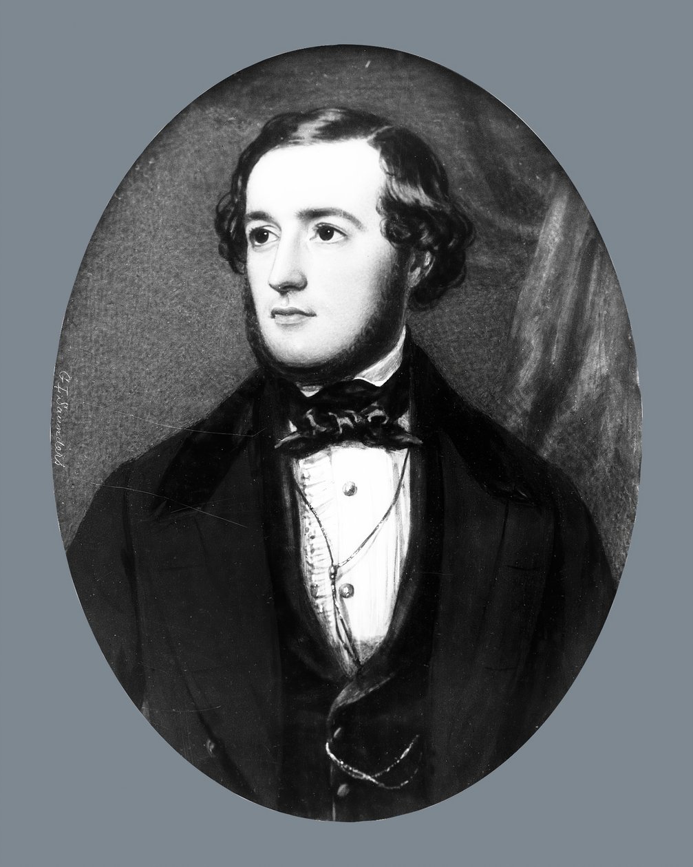 Portrett av en gentleman, ca. 1845-1850. av George Lethbridge Saunders