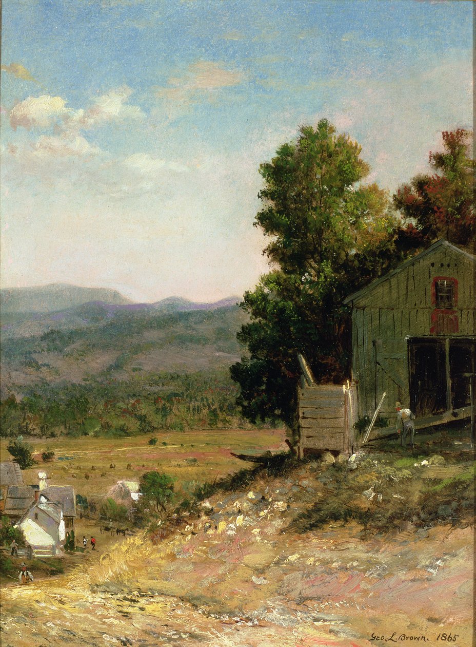 Studie av Old Barn, West Campton, New Hampshire, 1865 av George Loring Brown